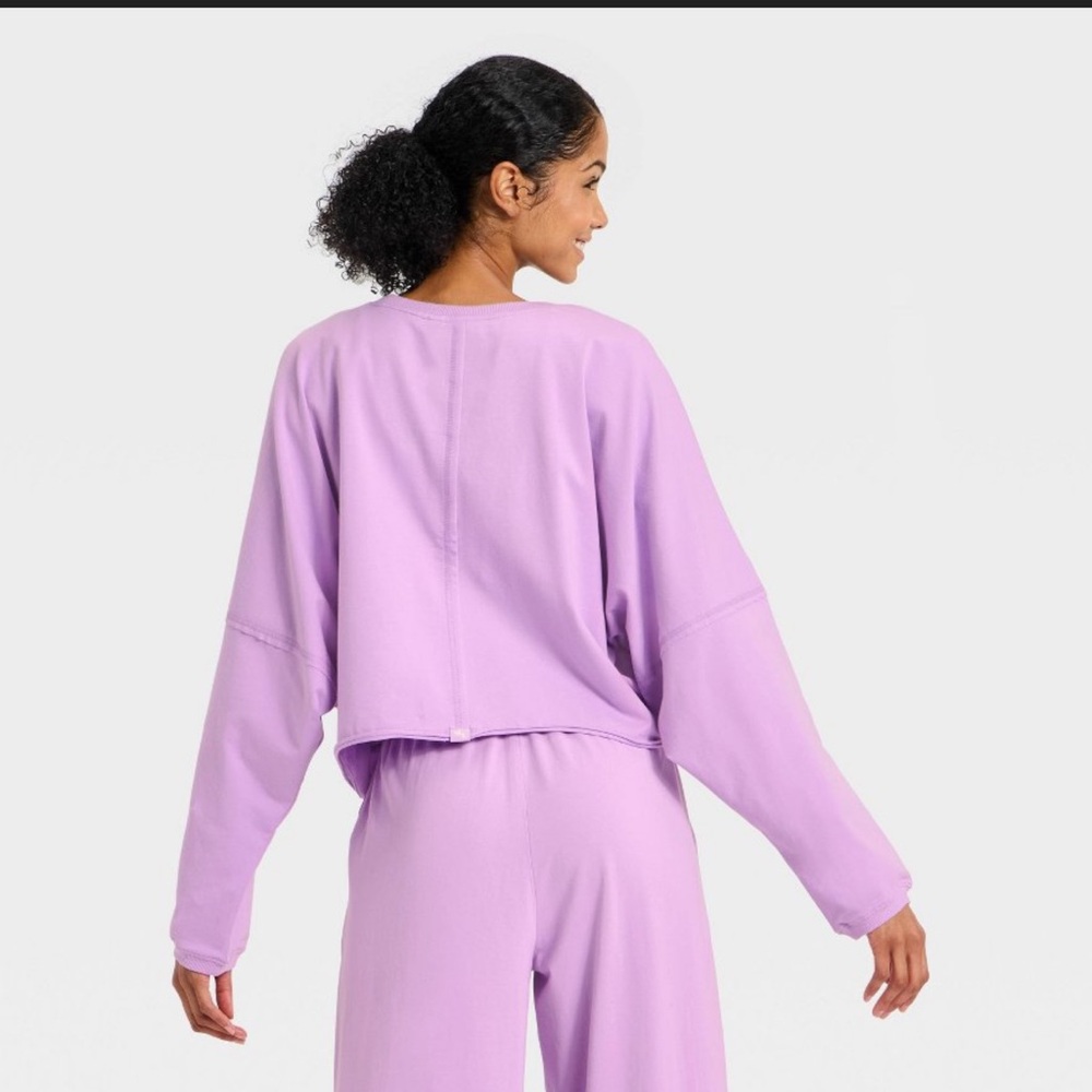 JoyLab™ Women's Washed Jersey Long Sleeve Top - Purple XS - Picture 2 of 10